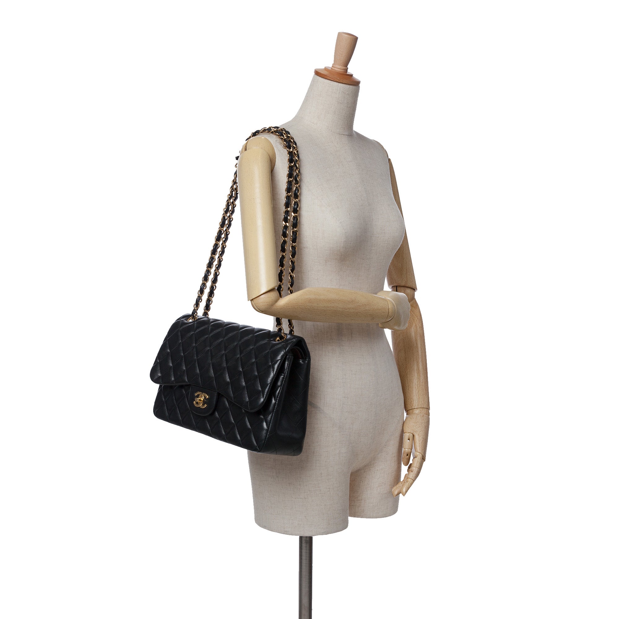 Jumbo Classic Lambskin Double Flap