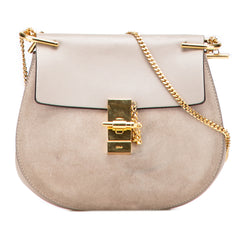 Small Suede and Calfskin Drew Crossbody