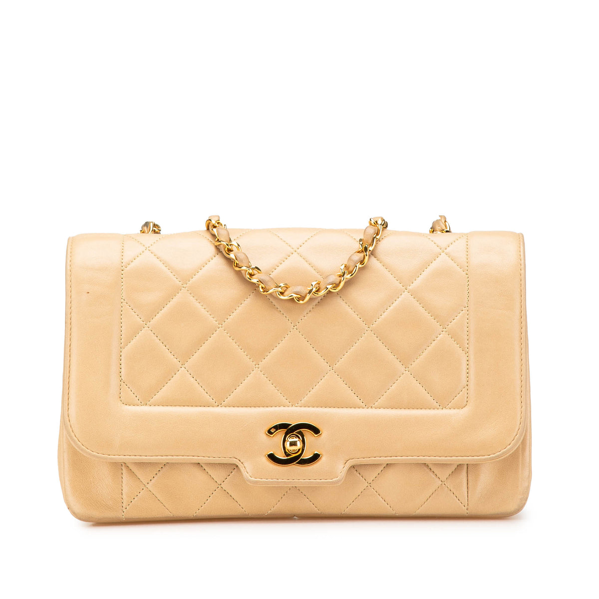 Medium Lambskin Diana Full Flap