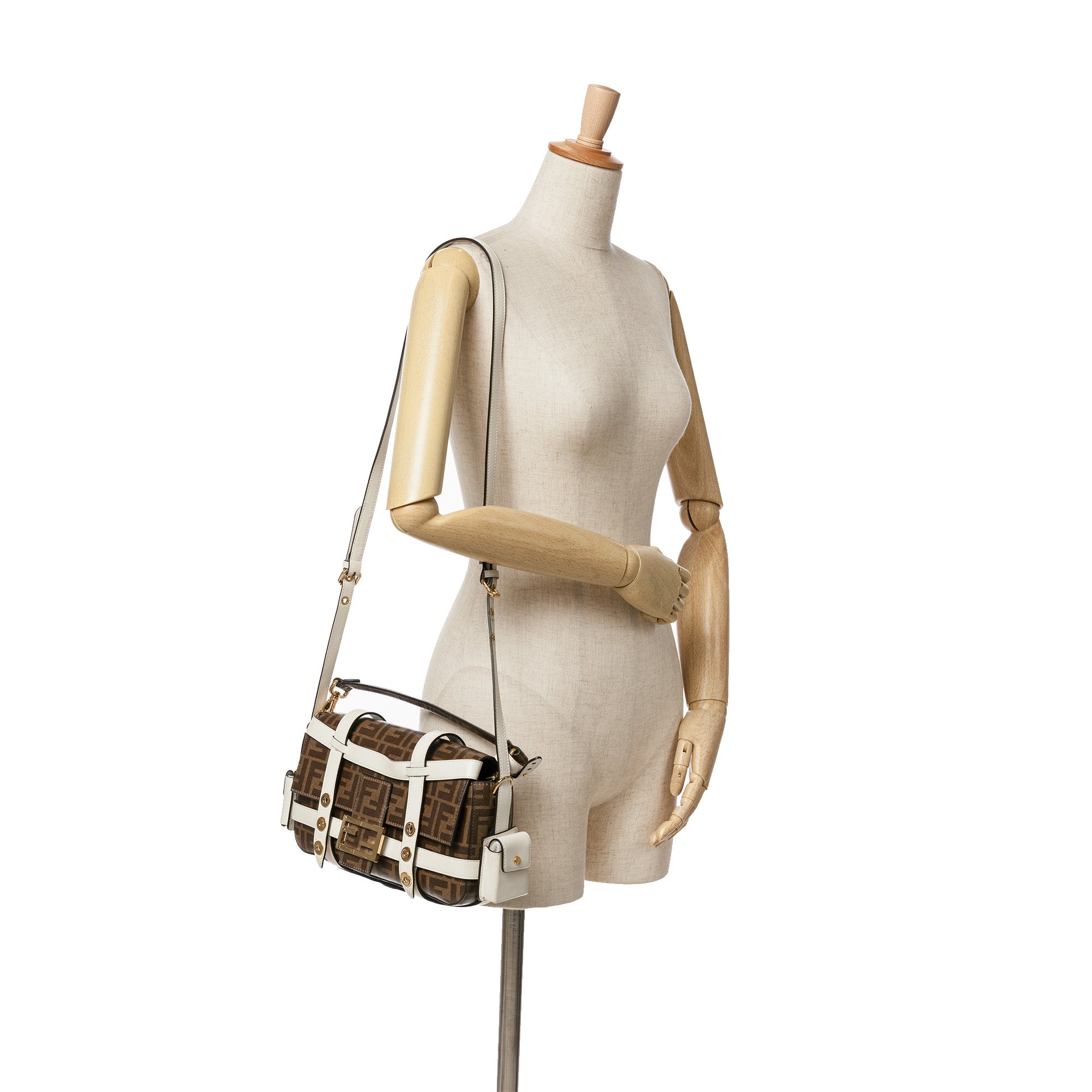 Zucca Glazed Fabric Cage Baguette Satchel