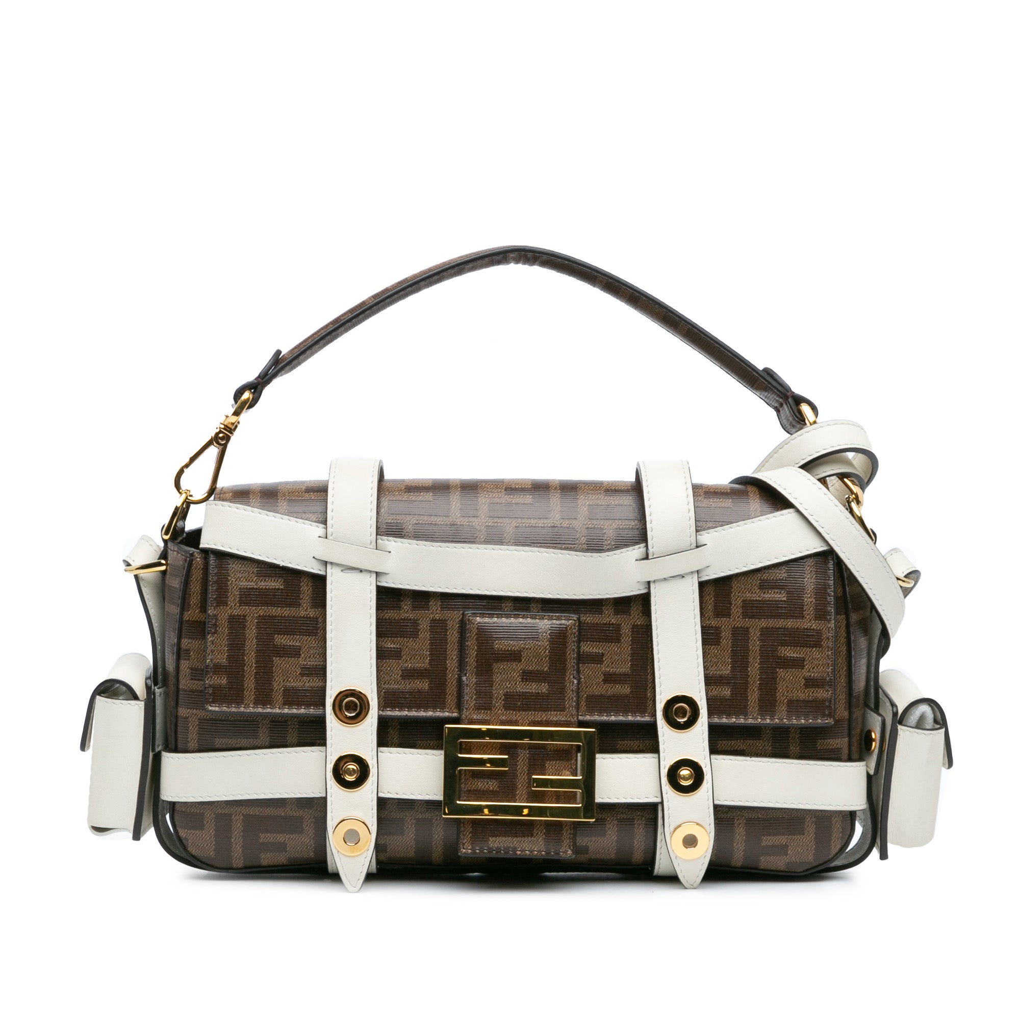 Zucca Glazed Fabric Cage Baguette Satchel