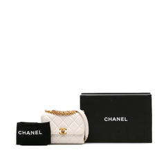 Mini Quilted Lambskin Crystal Logo Letters Chain Flap