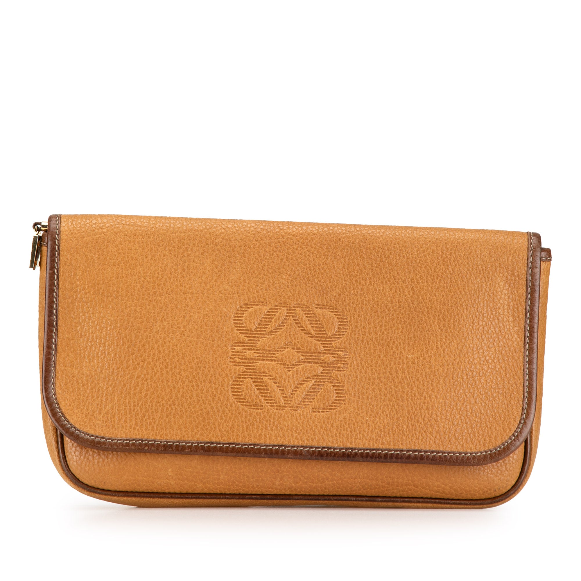 Leather Anagram Clutch