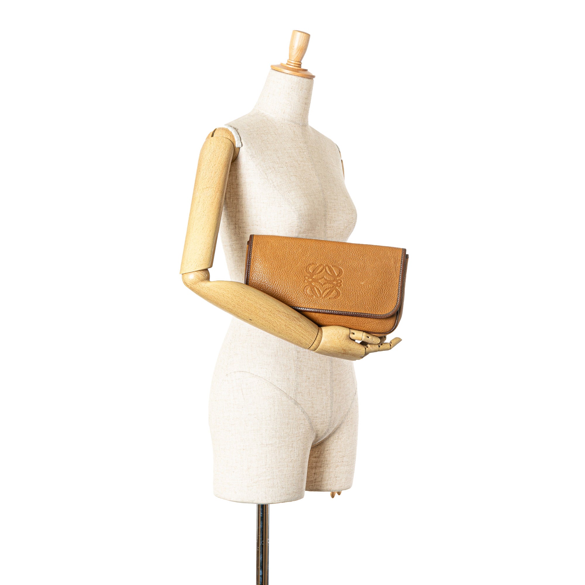 Leather Anagram Clutch