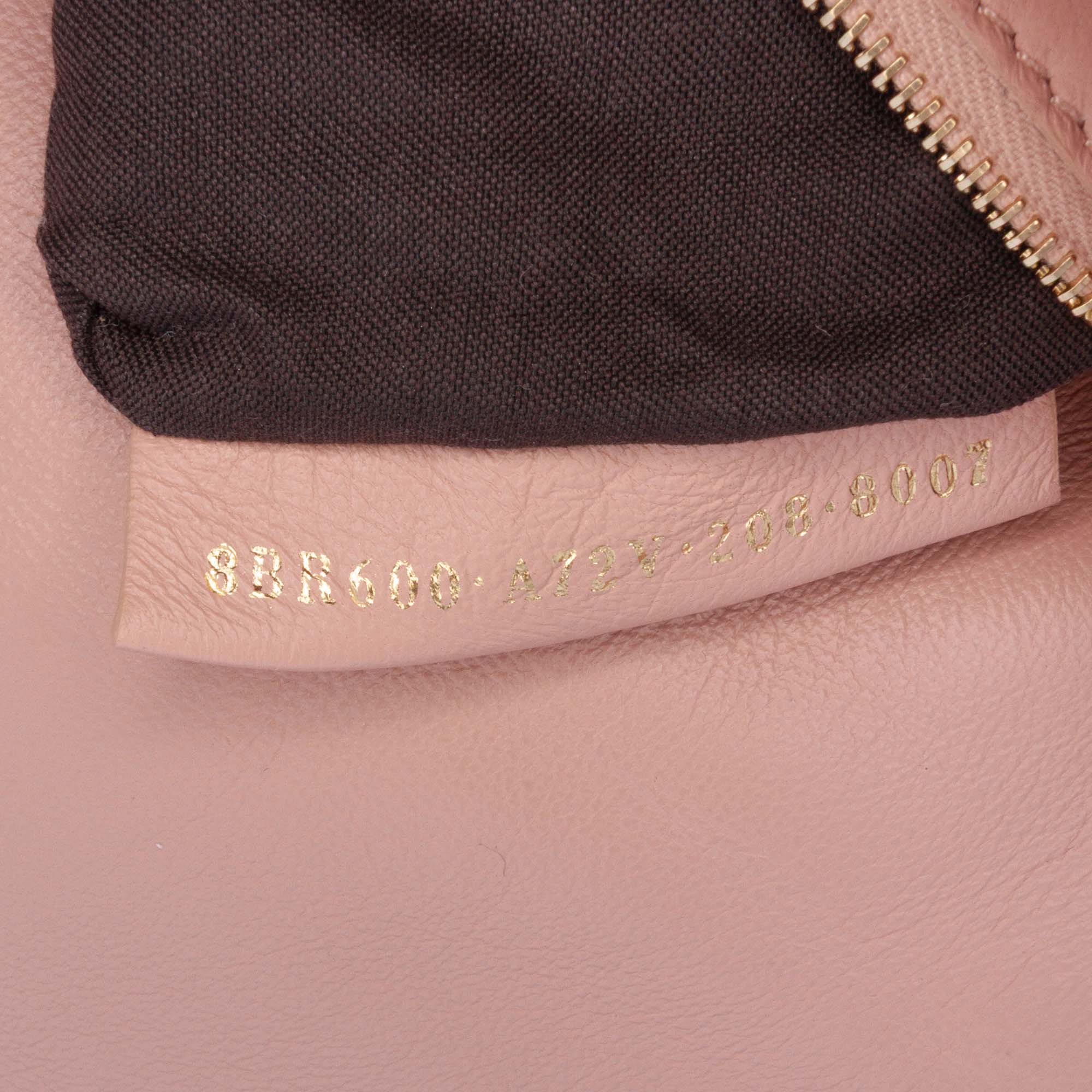 Medium Leather Embossed FF Baguette Satchel