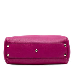 Small Calfskin Bamboo Shopper Satchel