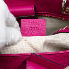 Small Calfskin Bamboo Shopper Satchel