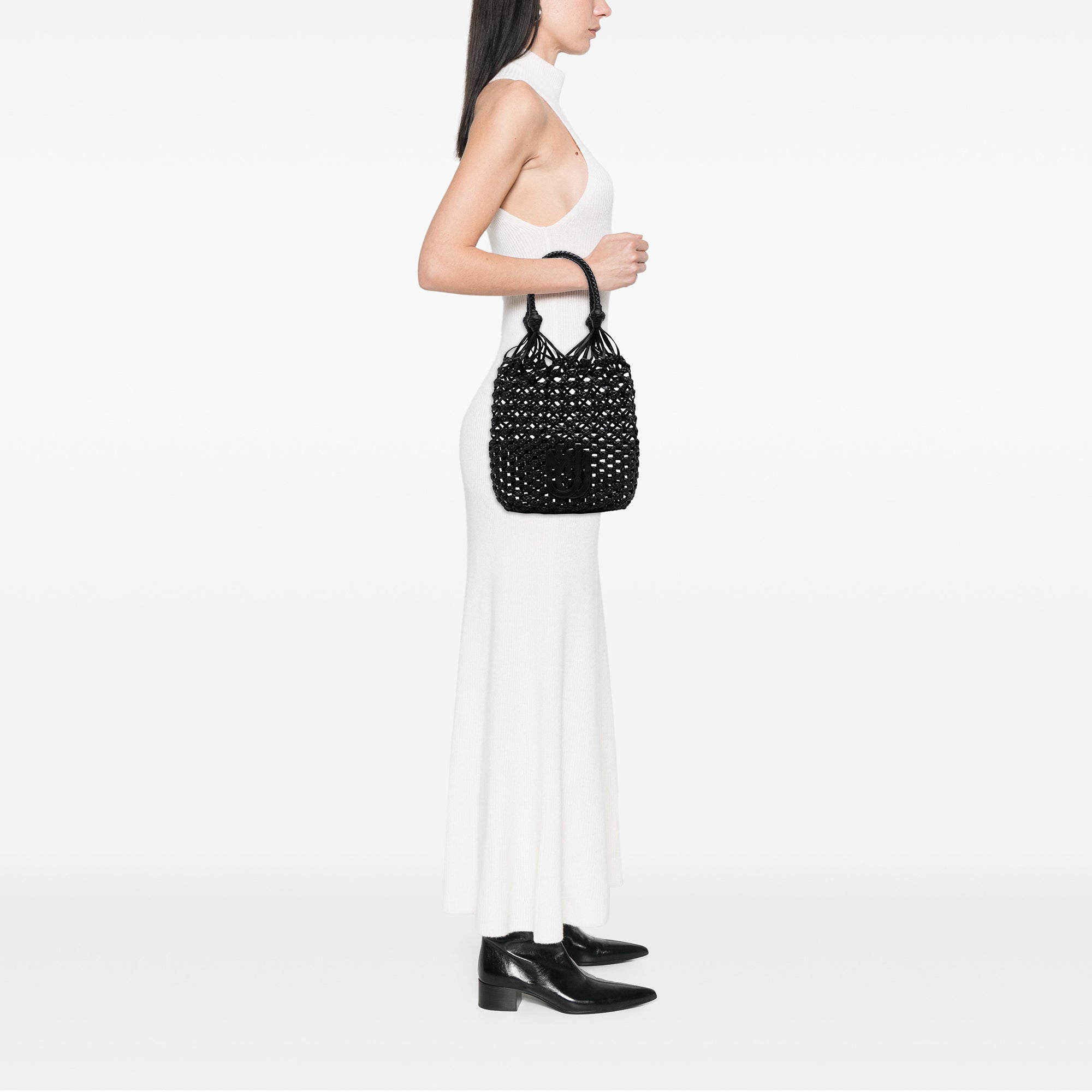 Nappa Macrame Bucket Bag