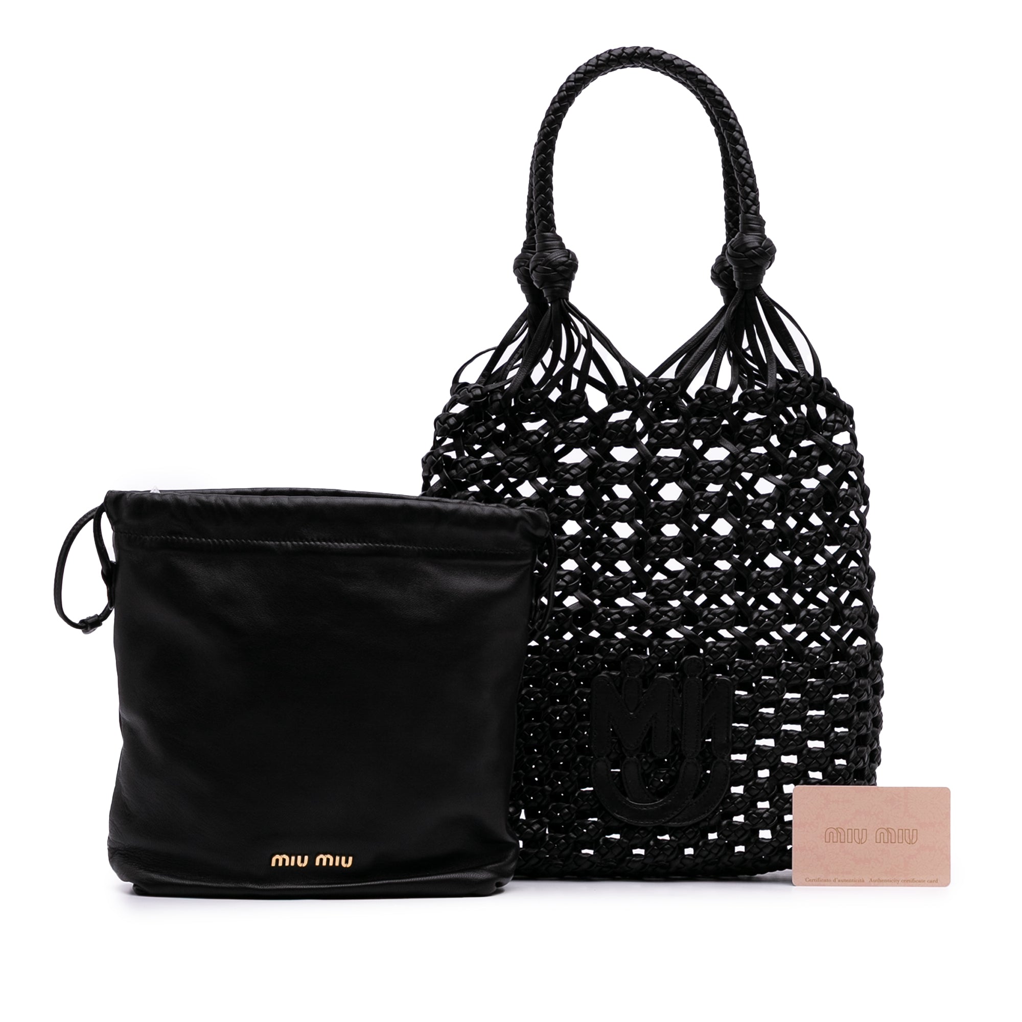 Nappa Macrame Bucket Bag