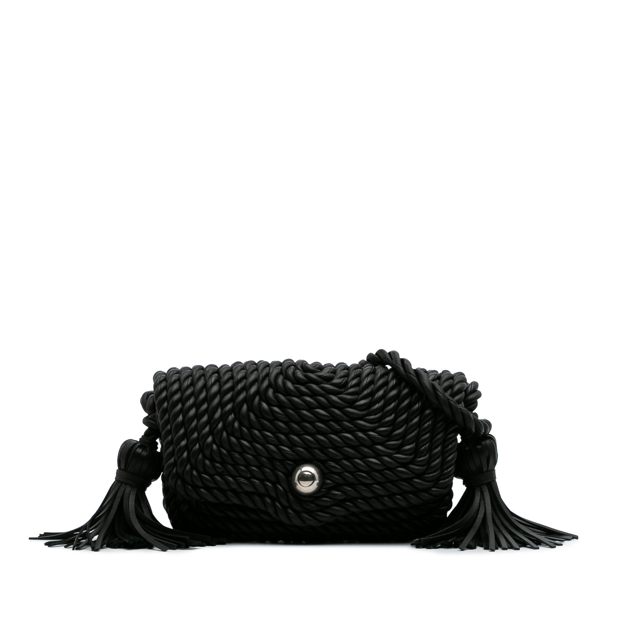 Lambskin Torchon Classic Tasseled Twisted Crossbody