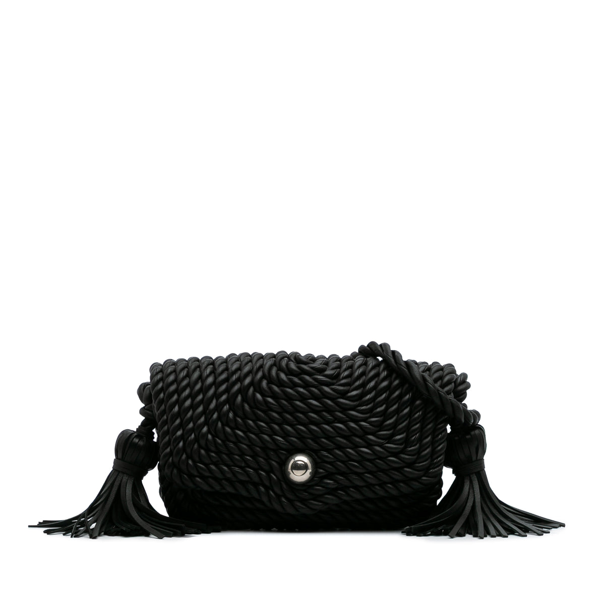 Lambskin Torchon Classic Tasseled Twisted Crossbody