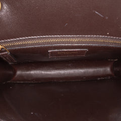Croc Embossed Leather Tuc Chain Shoulder Bag