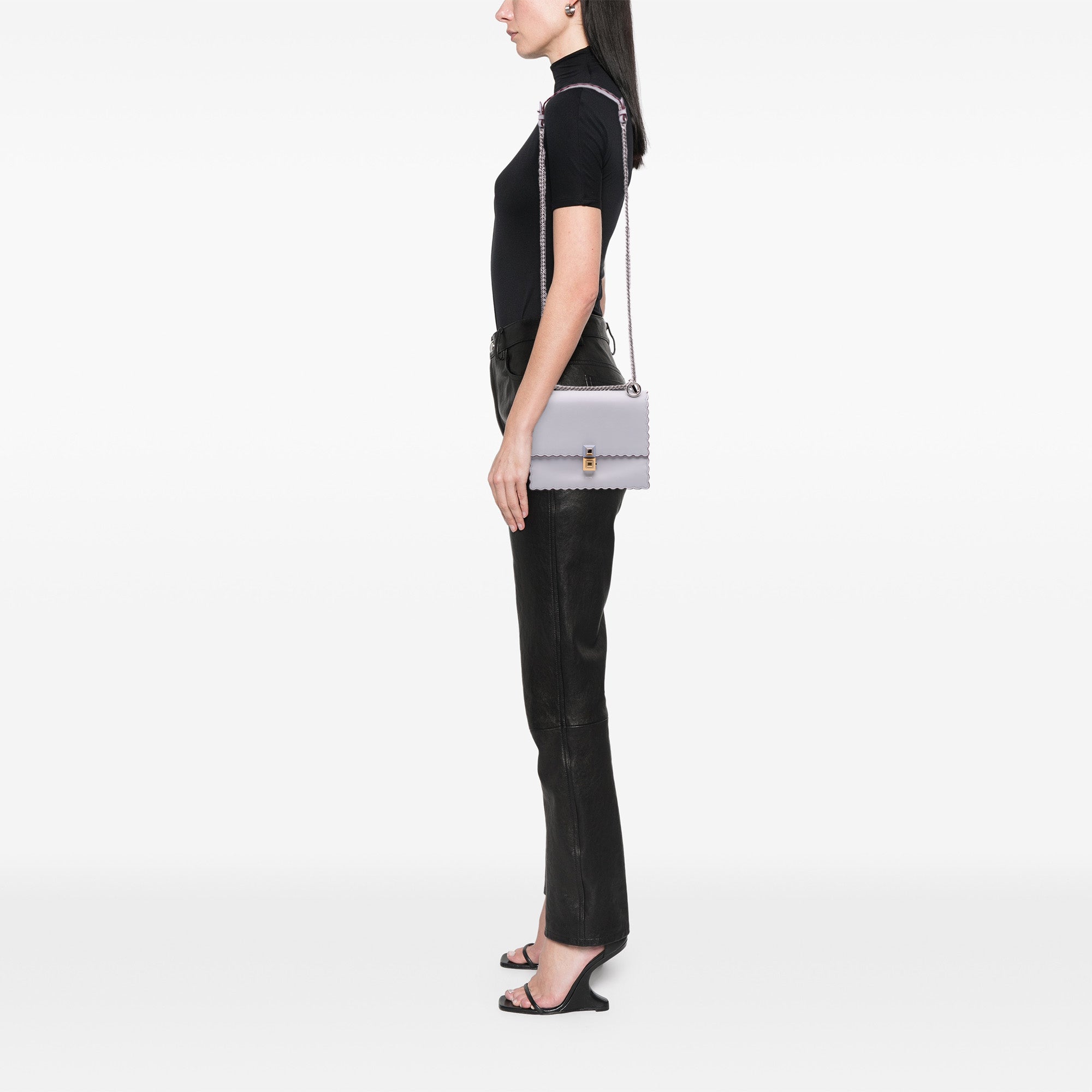 Small Leather Studded Scalloped Kan I
