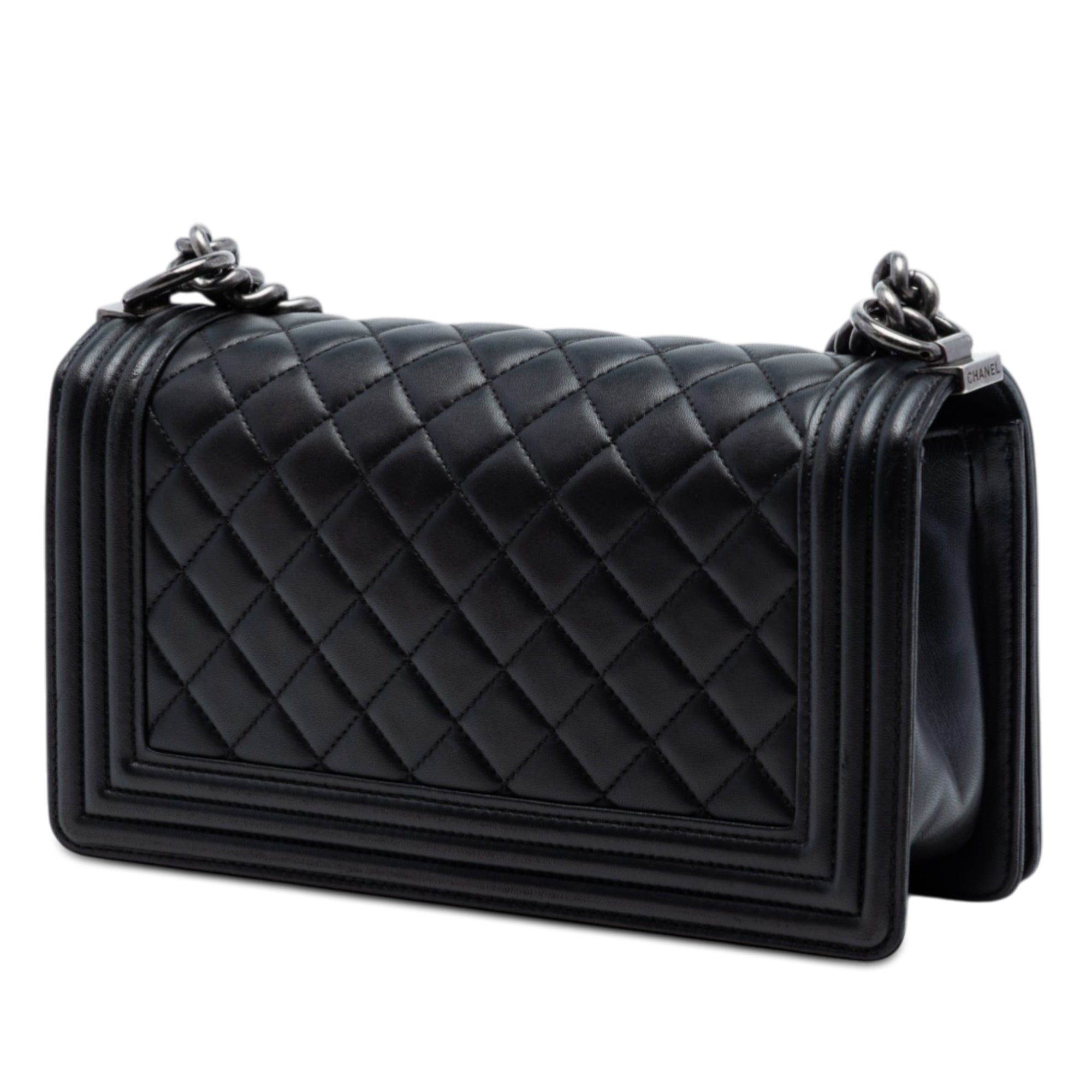 Old Medium Quilted Lambskin Boy Flap