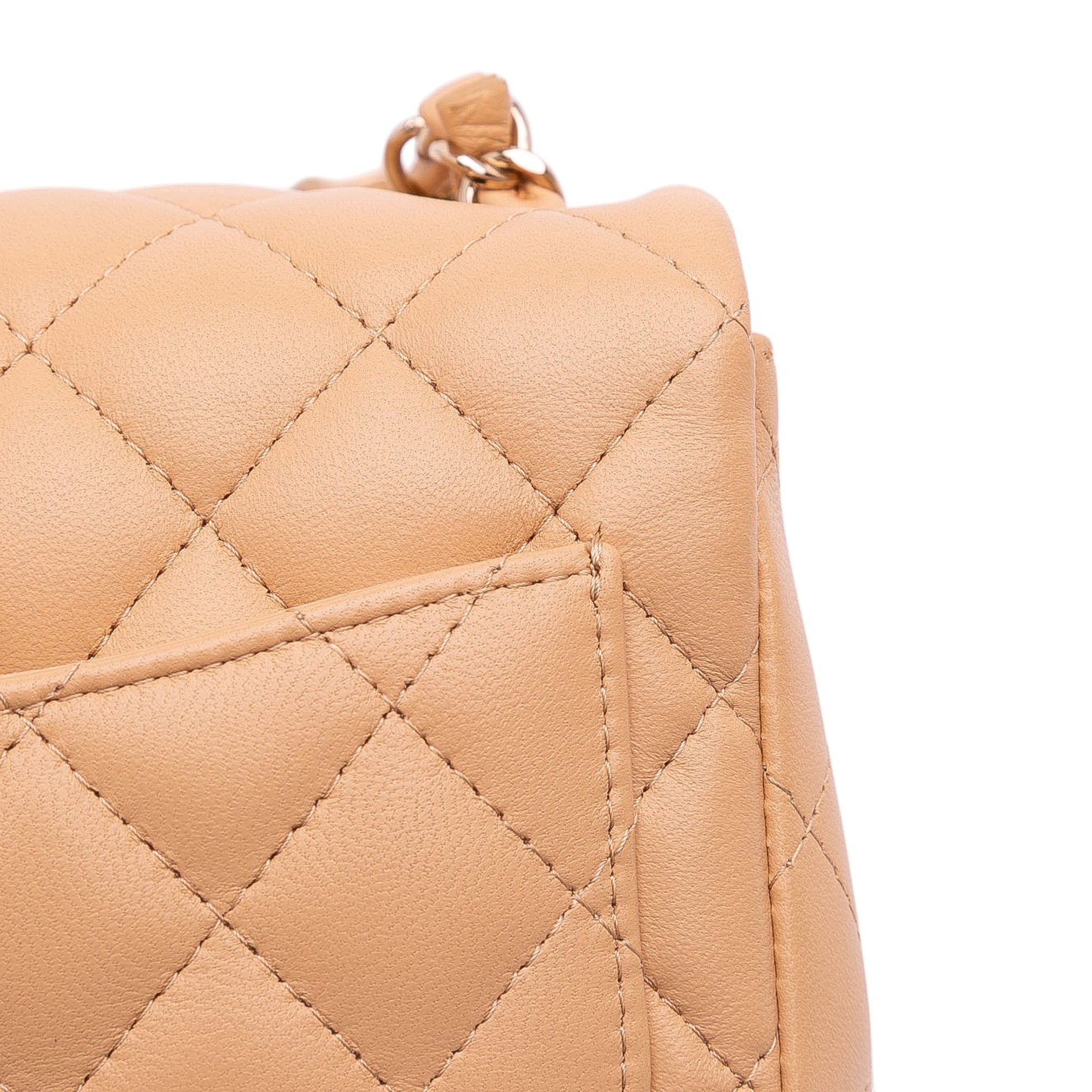Mini Square Classic Lambskin Single Flap