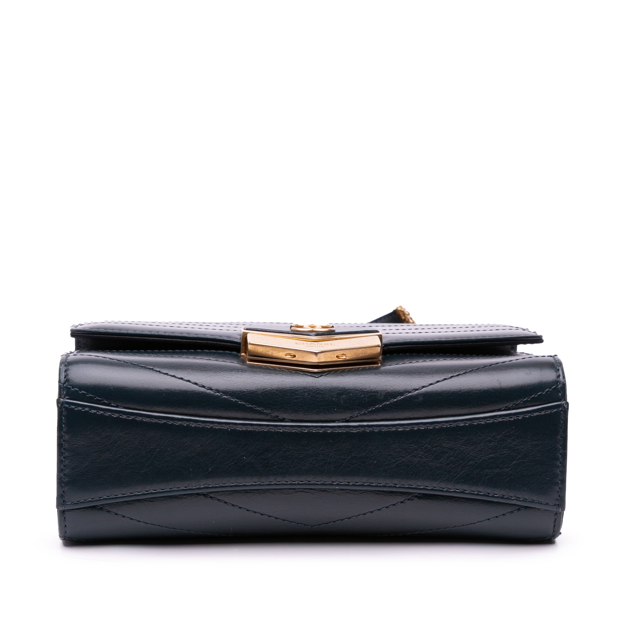 Small CC Chevron Calfskin Medal Flap