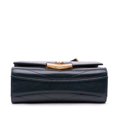 Small CC Chevron Calfskin Medal Flap