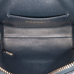 Small CC Chevron Calfskin Medal Flap