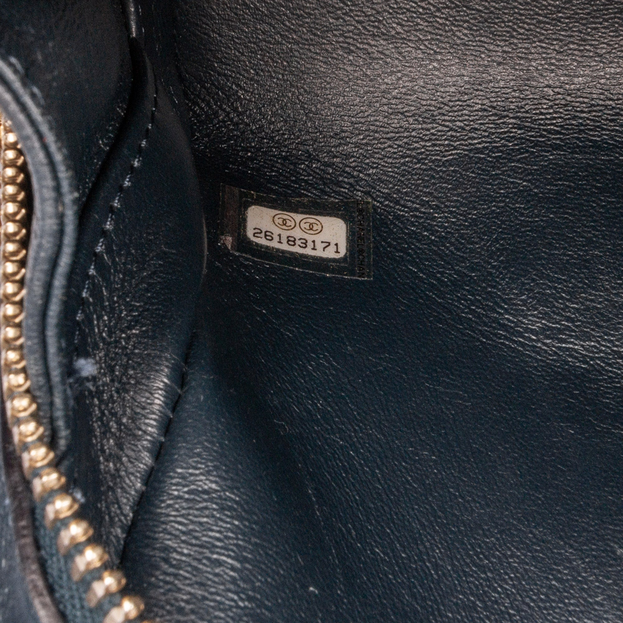 Small CC Chevron Calfskin Medal Flap
