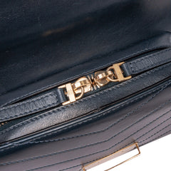 Small CC Chevron Calfskin Medal Flap
