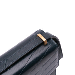Small CC Chevron Calfskin Medal Flap