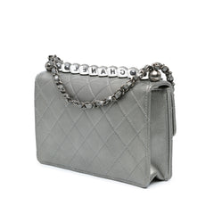 Small Metallic Goatskin Chic Pearls Flap