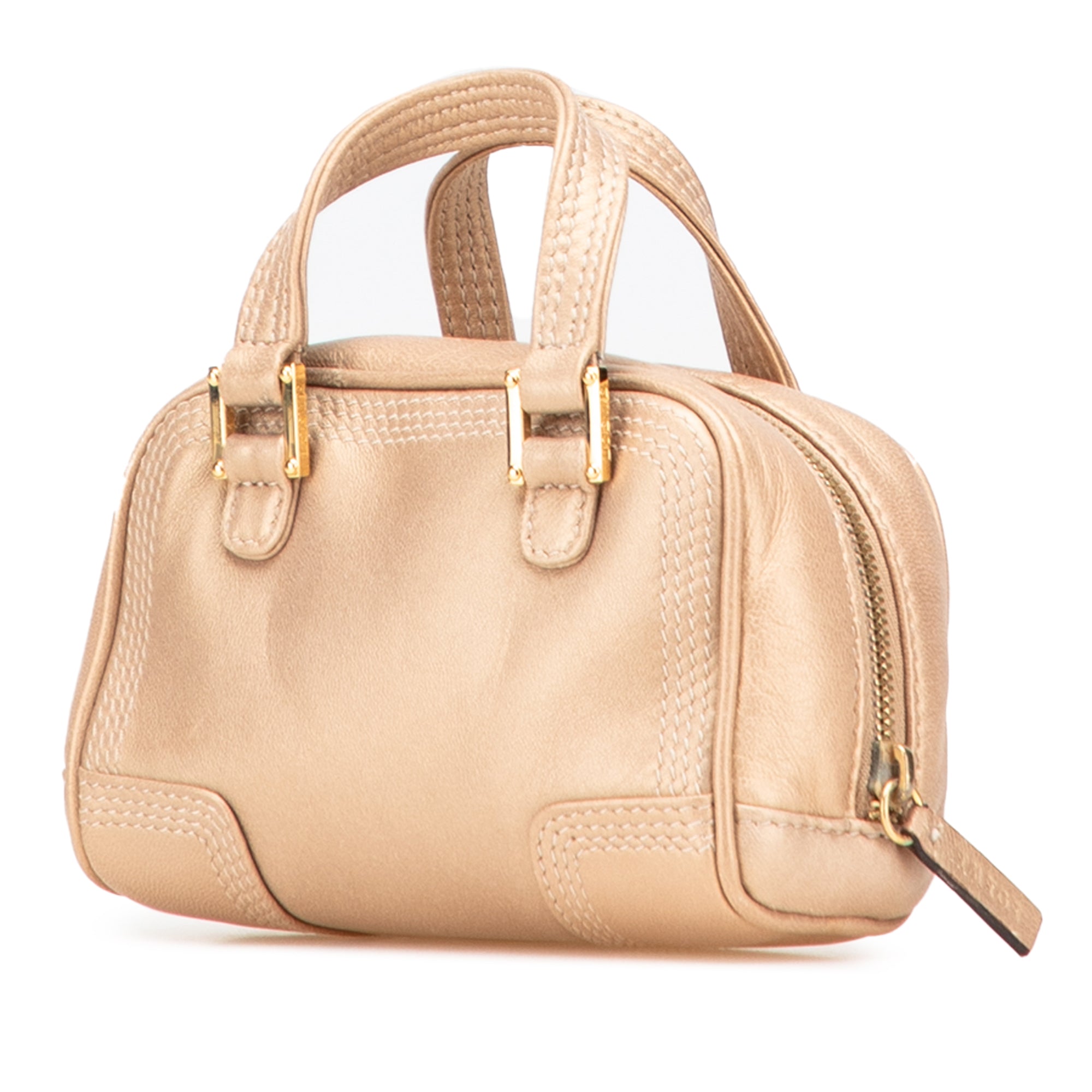 Micro Metallic Leather Amazona Satchel