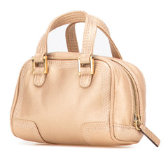 Micro Metallic Leather Amazona Satchel