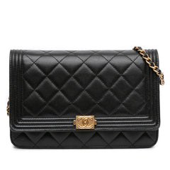 Quilted Lambskin Boy Wallet On Chain