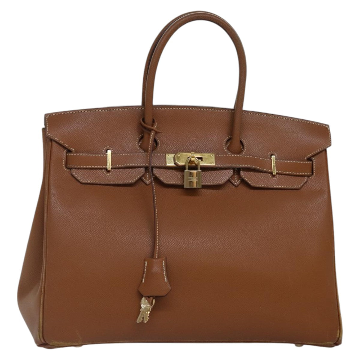 Hermes Birkin Handbag Brown Courchevel with Gold Hardware