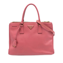 Medium Saffiano Lux Galleria Double Zip Satchel