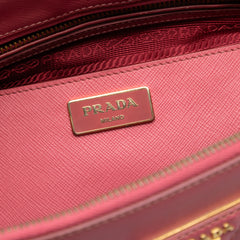 Medium Saffiano Lux Galleria Double Zip Satchel