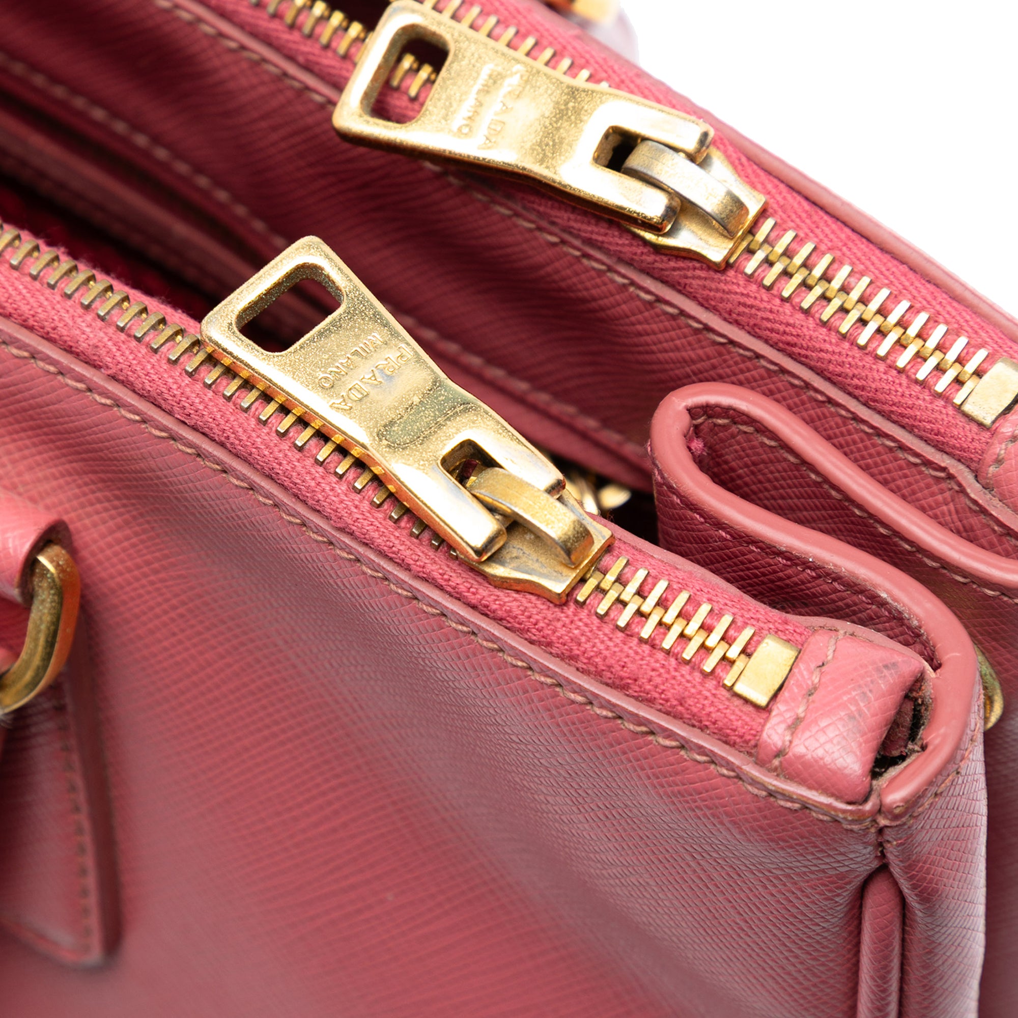 Medium Saffiano Lux Galleria Double Zip Satchel