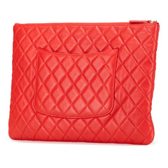 Large Quilted Lambskin O Case Clutch