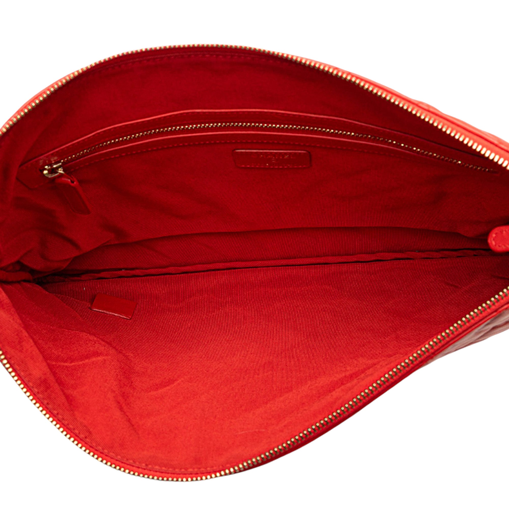 Large Quilted Lambskin O Case Clutch