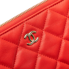 Large Quilted Lambskin O Case Clutch