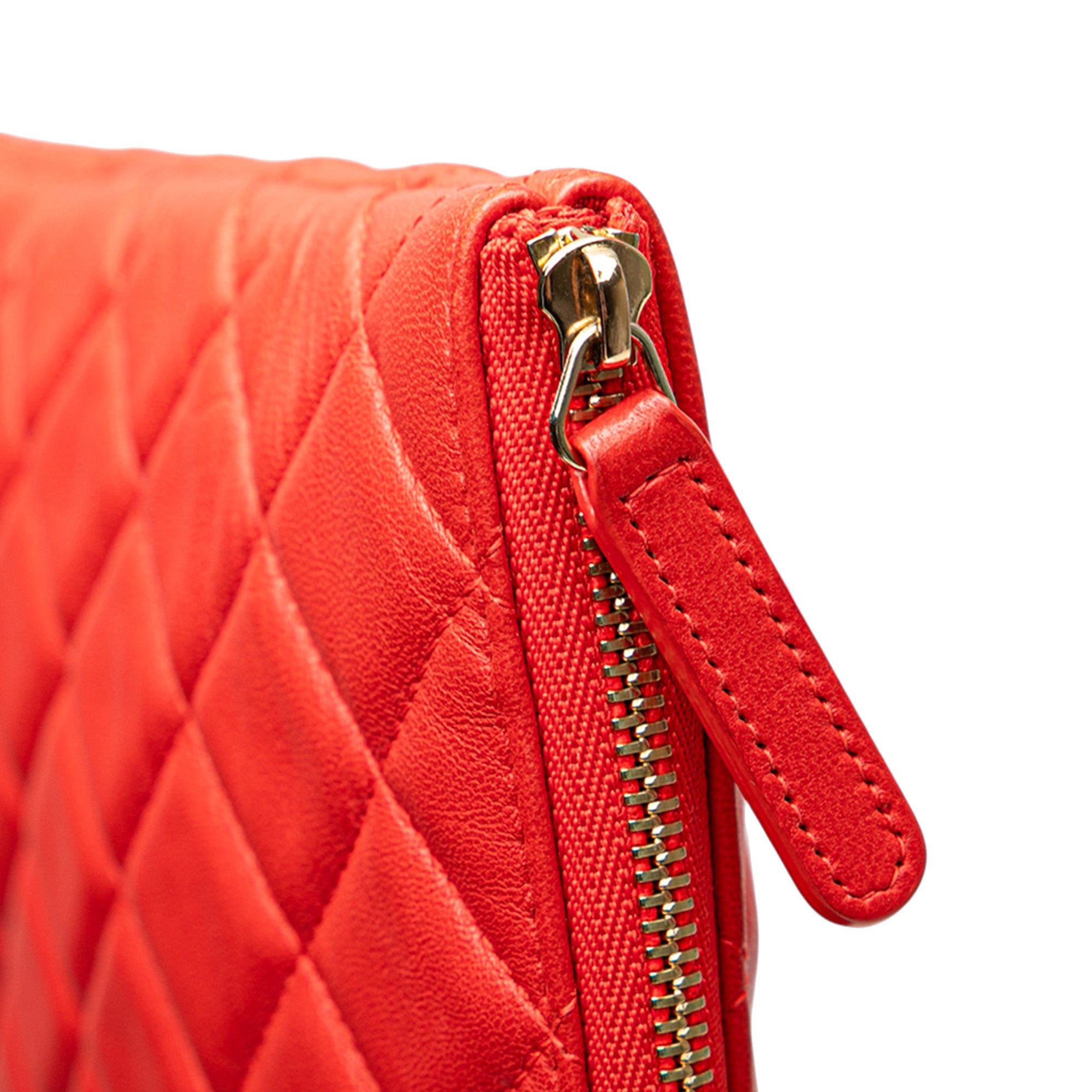 Large Quilted Lambskin O Case Clutch