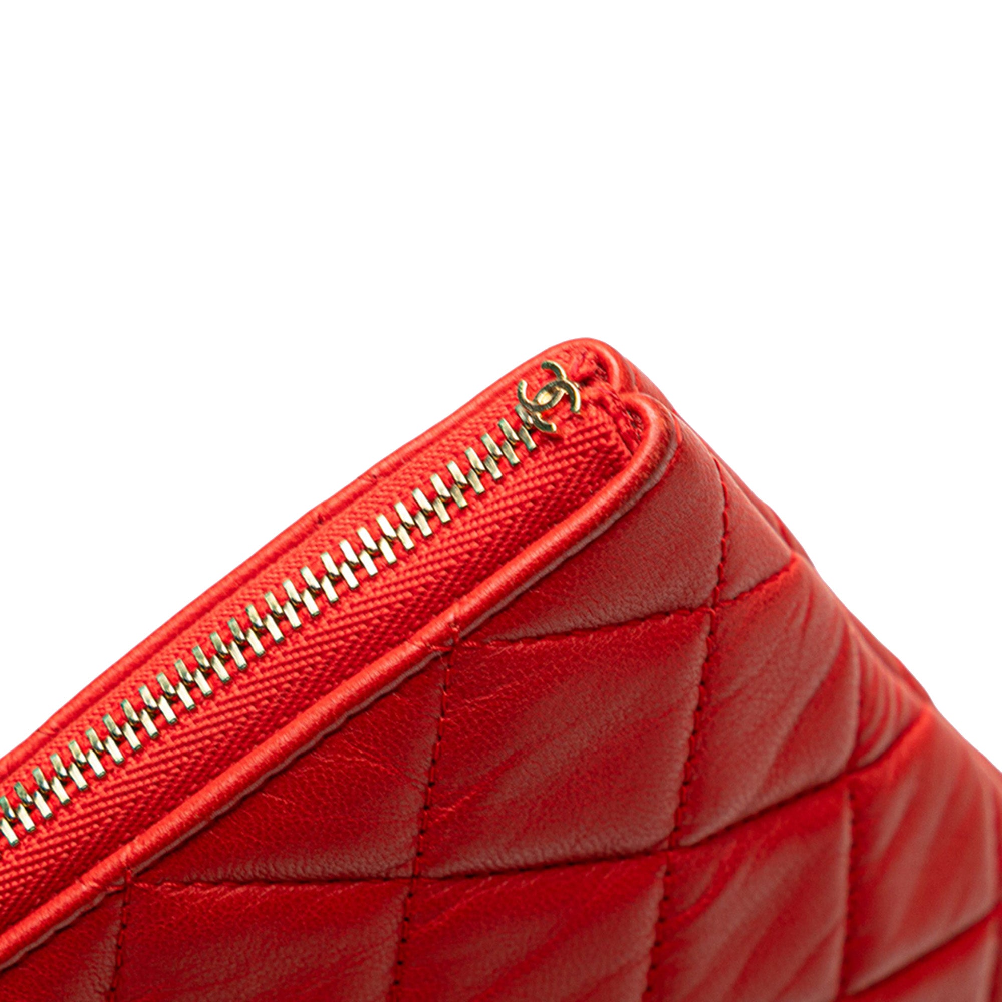 Large Quilted Lambskin O Case Clutch