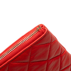Large Quilted Lambskin O Case Clutch