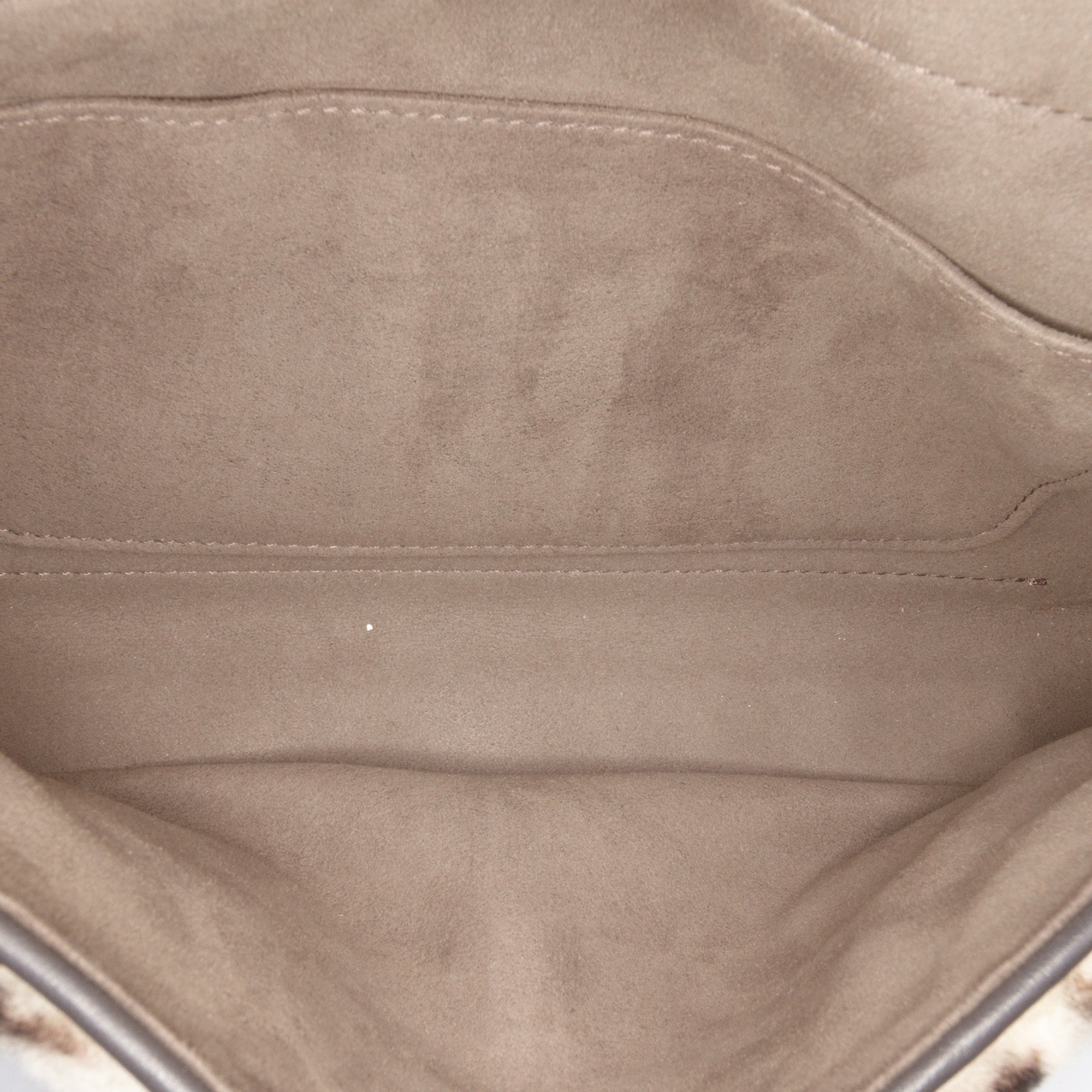 Zucca Shearling Double F Baguette Satchel