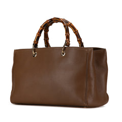 Medium Leather Bamboo Shopper