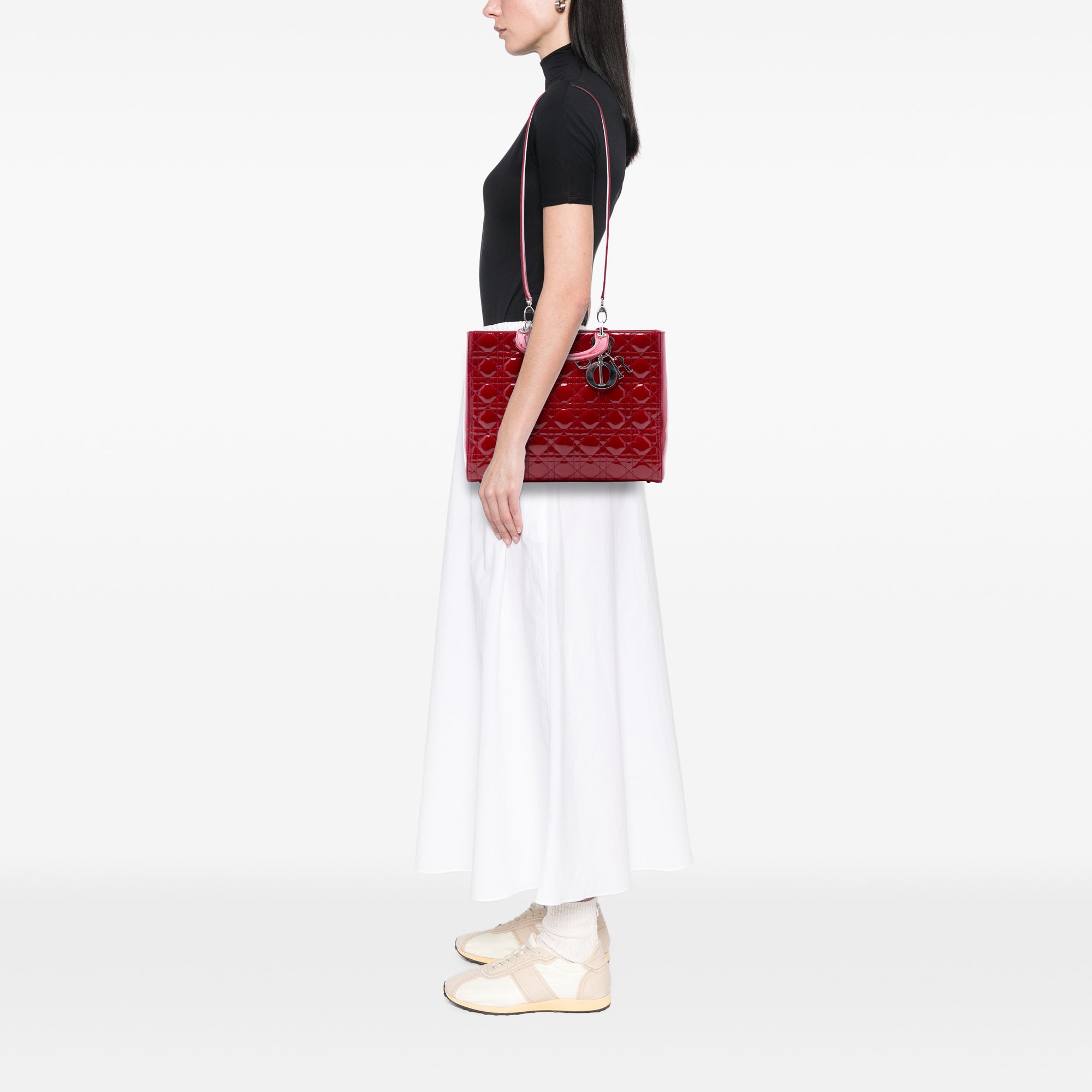 Large Patent Cannage Lady Dior