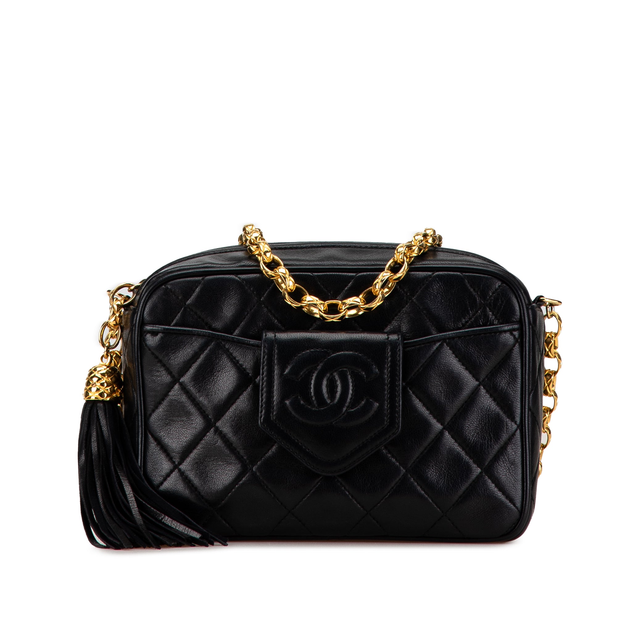 CC Quilted Lambskin Tassel Camera Bag