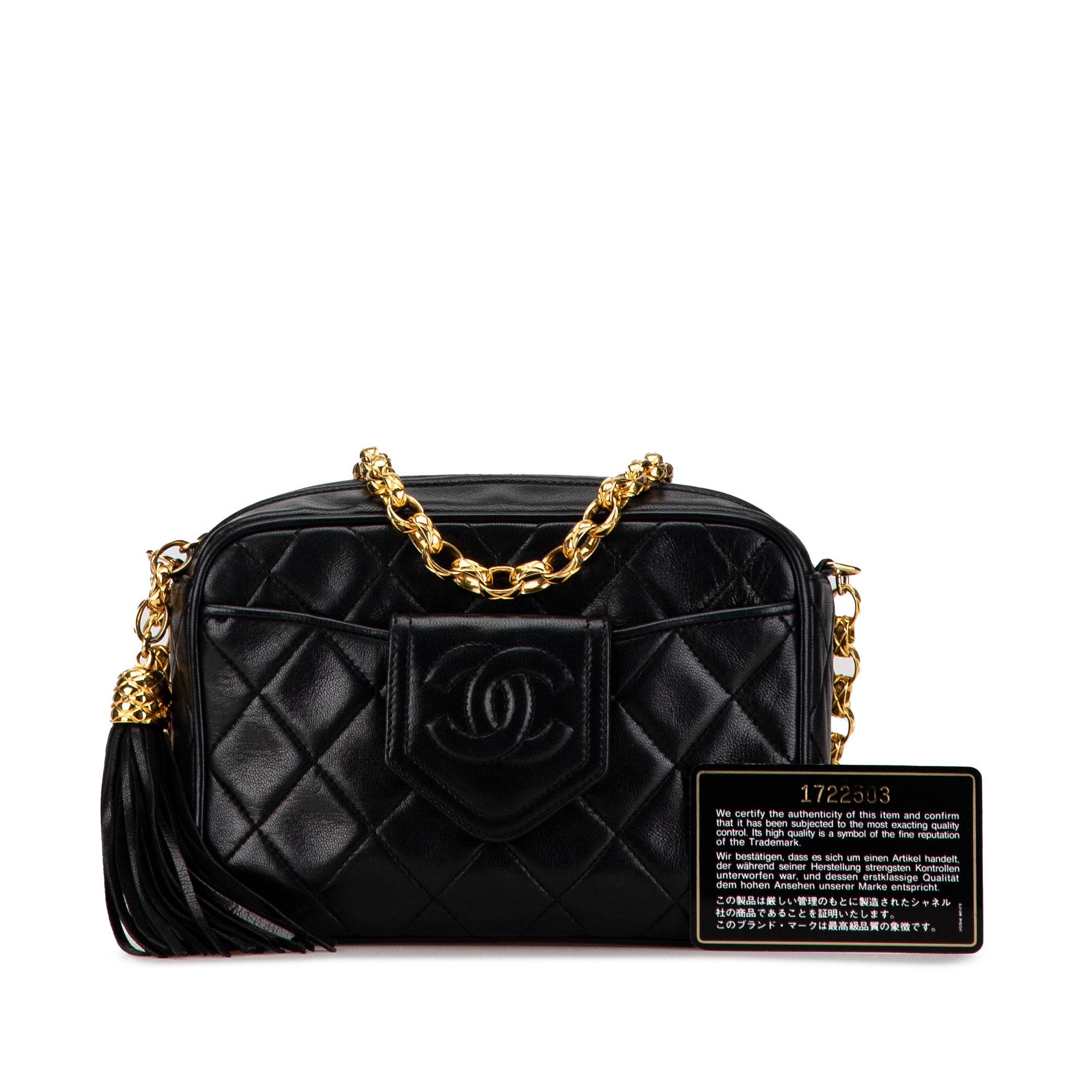 CC Quilted Lambskin Tassel Camera Bag