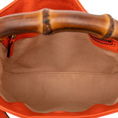 Small Leather Bamboo Diana Satchel