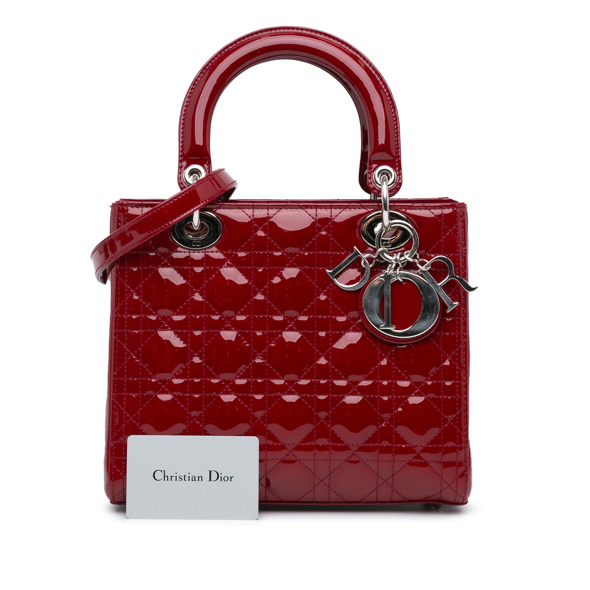 Medium Patent Cannage Lady Dior