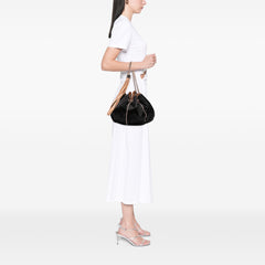 Lambskin and Satin Reversible Sac Cordon Bucket Bag