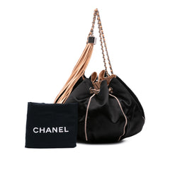 Lambskin and Satin Reversible Sac Cordon Bucket Bag