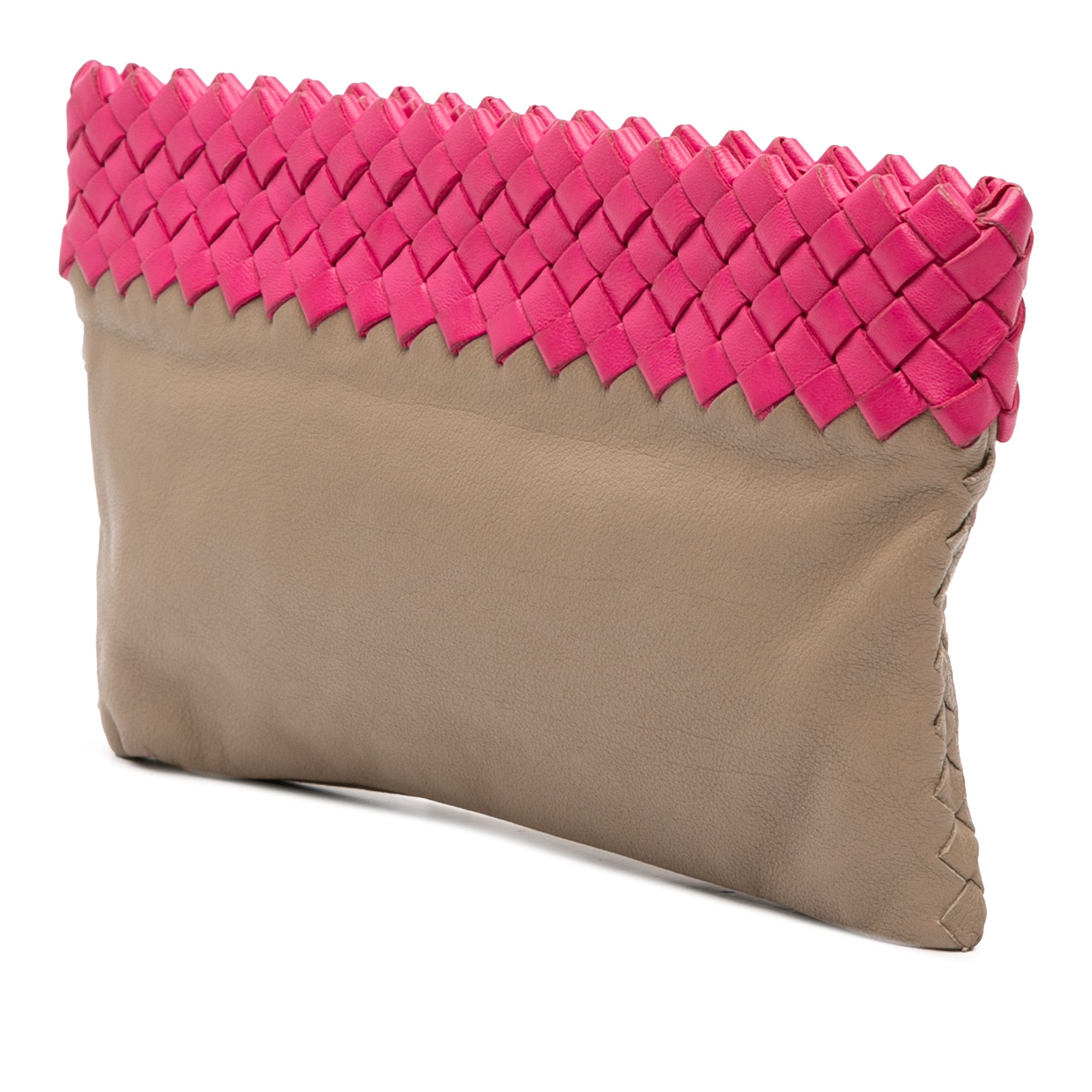 Intrecciato Trimmed Bicolor Nappa Clutch