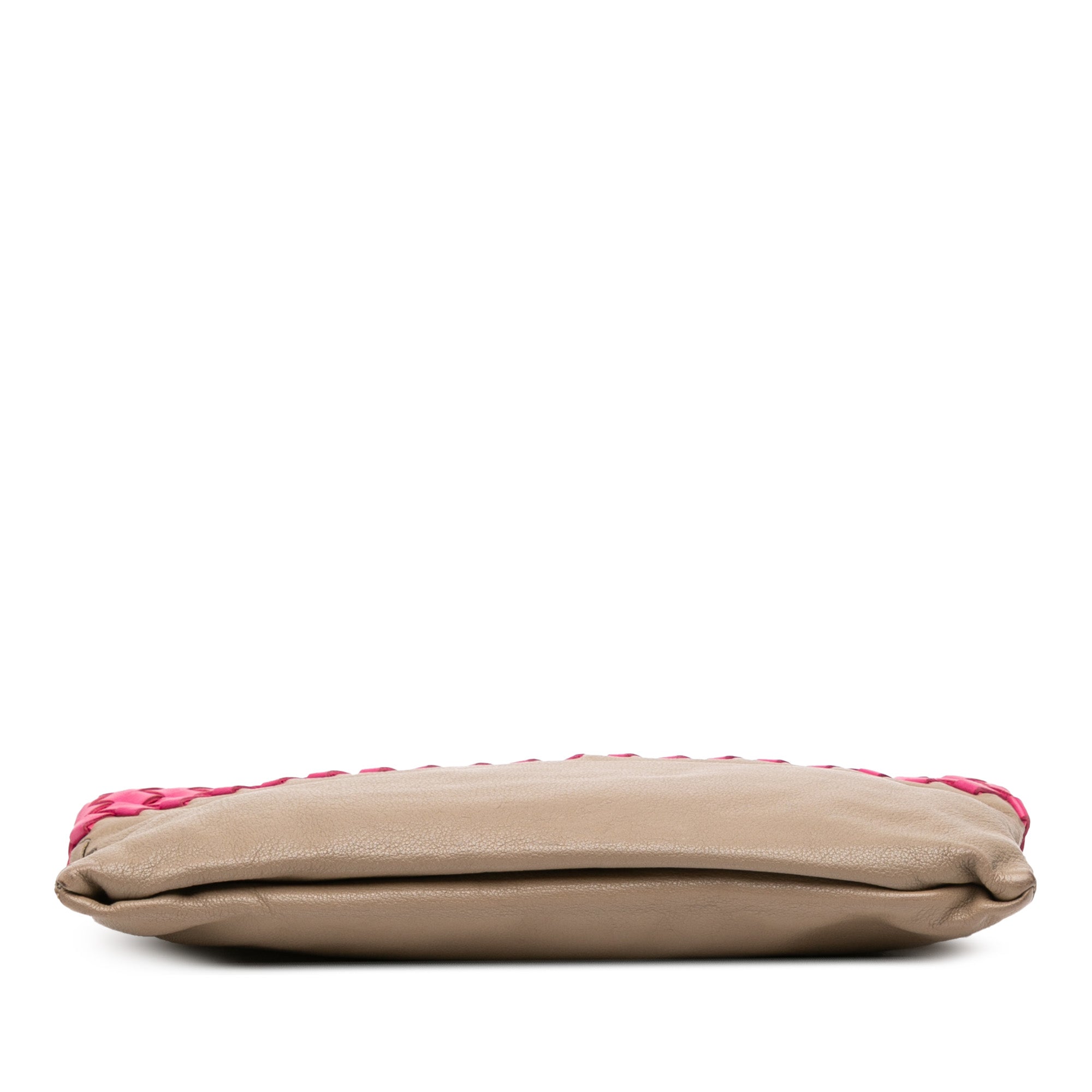 Intrecciato Trimmed Bicolor Nappa Clutch